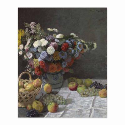 NATURALEZA MUERTA CON FLORES Y FRUTAS, MONET