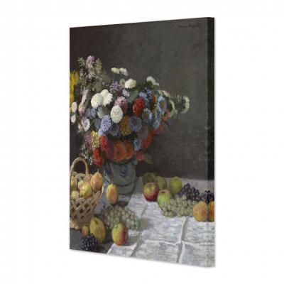 NATURALEZA MUERTA CON FLORES Y FRUTAS, MONET