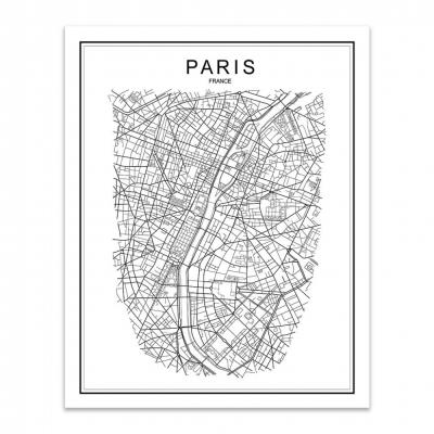 MAPA DE PARIS BLANCO