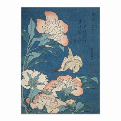 PEONIAS Y CANARIO, KATSUSHIKA HOKUSAI