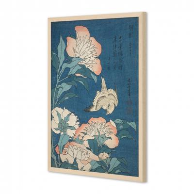 PEONIAS Y CANARIO, KATSUSHIKA HOKUSAI