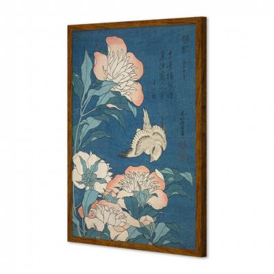PEONIAS Y CANARIO, KATSUSHIKA HOKUSAI