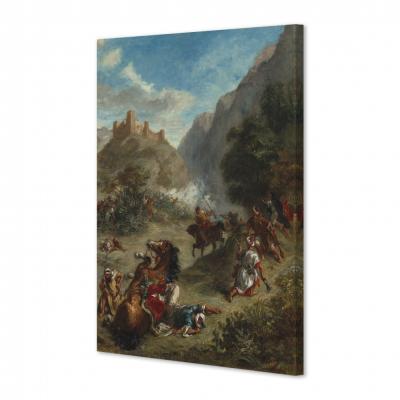 ARABES, ESCARAMUZA EN LAS MONTAÑAS, DELACROIX