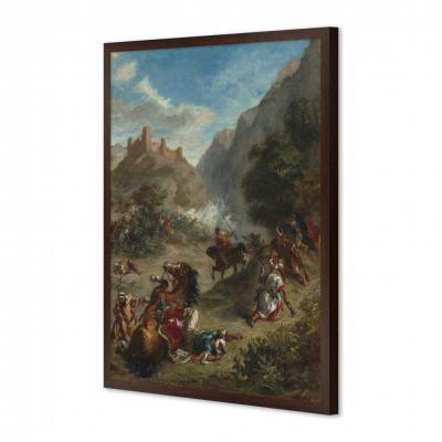 ARABES, ESCARAMUZA EN LAS MONTAÑAS, DELACROIX