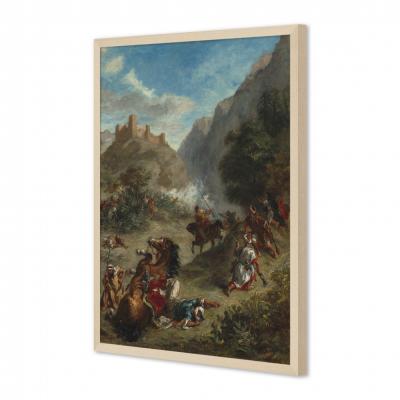 ARABES, ESCARAMUZA EN LAS MONTAÑAS, DELACROIX