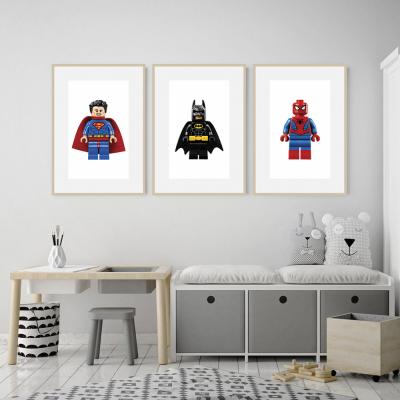 SET 3 CUADROS SUPERHEROES LEGOS