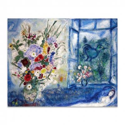 FLORERO DELANTE DE LA VENTANA, MARC CHAGALL