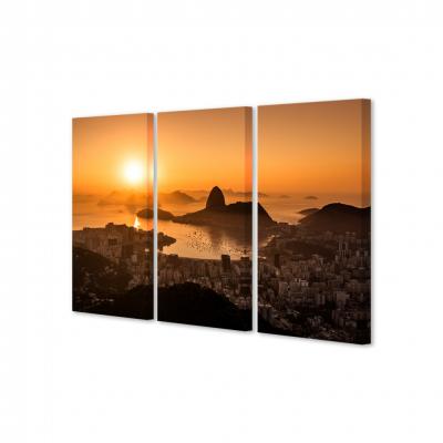 AMANECER EN PAN DE AZUCAR, RIO DE JANEIRO BRAZIL (TRIPTICO)