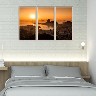 AMANECER EN PAN DE AZUCAR, RIO DE JANEIRO BRAZIL (TRIPTICO)
