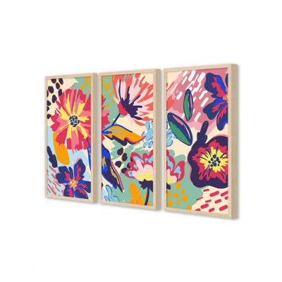 FLORES ESTILO ACUARELA (TRIPTICO)
