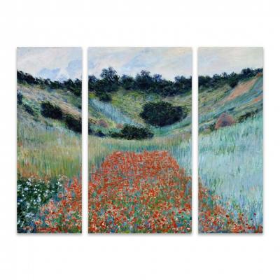 CAMPO DE AMAPOLAS EN UNA HONDONADA, MONET (TRIPTICO)