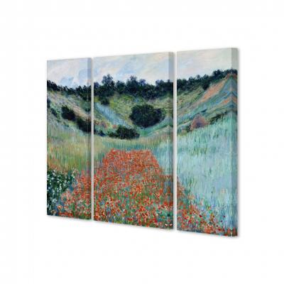 CAMPO DE AMAPOLAS EN UNA HONDONADA, MONET (TRIPTICO)