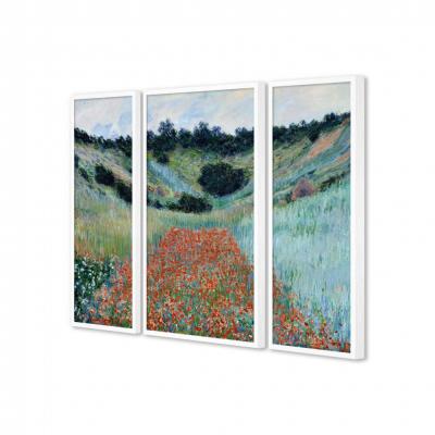 CAMPO DE AMAPOLAS EN UNA HONDONADA, MONET (TRIPTICO)