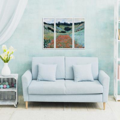 CAMPO DE AMAPOLAS EN UNA HONDONADA, MONET (TRIPTICO)